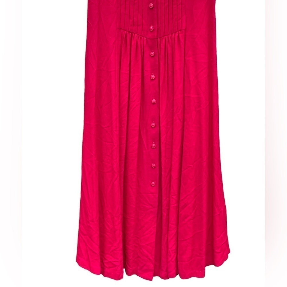 Lanz Originals Hot Pink Button Down Dress Vintage sz 8 - Picture 5 of 6